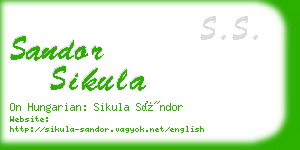 sandor sikula business card